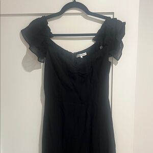 Reformation Black Strapless Ruched Bodice Dress